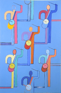 Painting:  Drummers